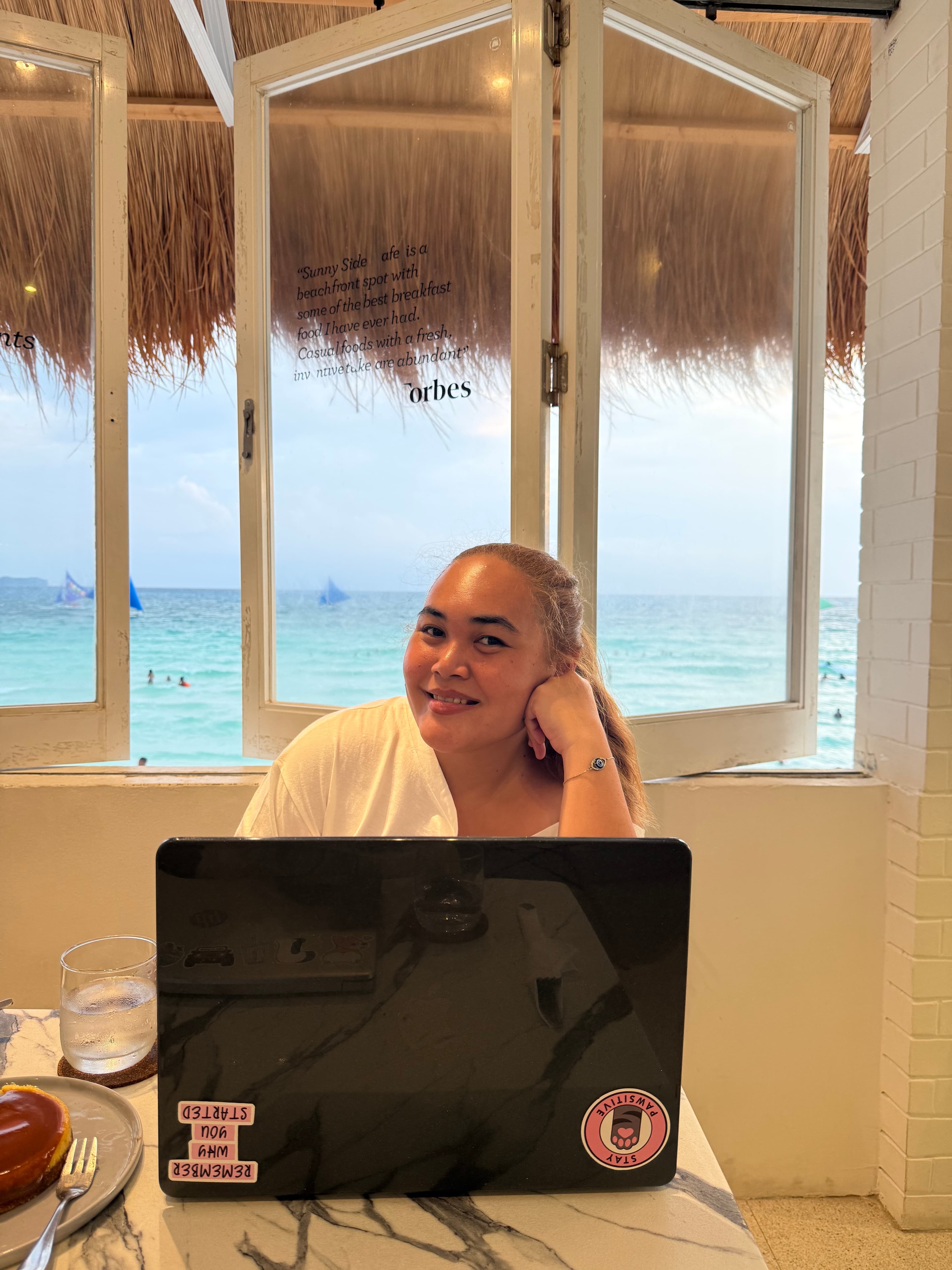 Working remotely by the ocean